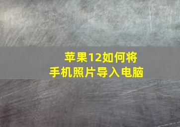 苹果12如何将手机照片导入电脑