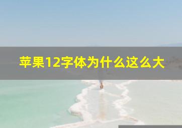 苹果12字体为什么这么大