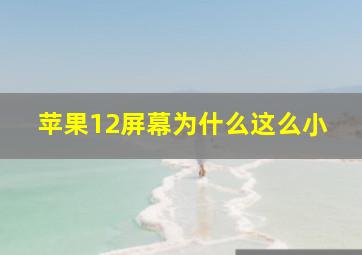 苹果12屏幕为什么这么小