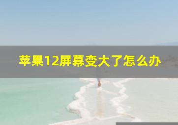 苹果12屏幕变大了怎么办