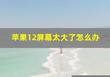 苹果12屏幕太大了怎么办