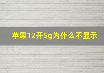 苹果12开5g为什么不显示