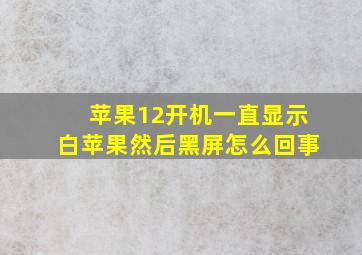 苹果12开机一直显示白苹果然后黑屏怎么回事