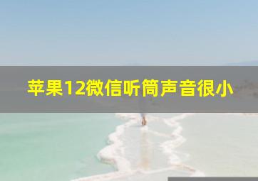 苹果12微信听筒声音很小