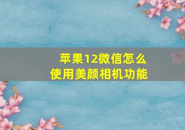 苹果12微信怎么使用美颜相机功能