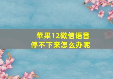 苹果12微信语音停不下来怎么办呢