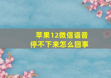 苹果12微信语音停不下来怎么回事