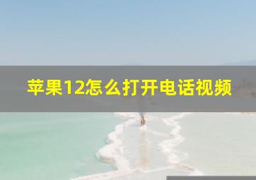 苹果12怎么打开电话视频