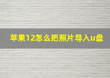 苹果12怎么把照片导入u盘