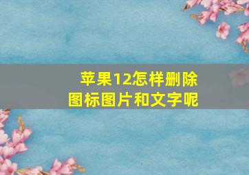 苹果12怎样删除图标图片和文字呢