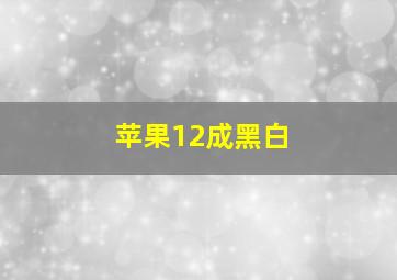 苹果12成黑白