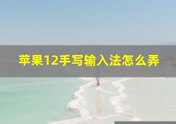 苹果12手写输入法怎么弄