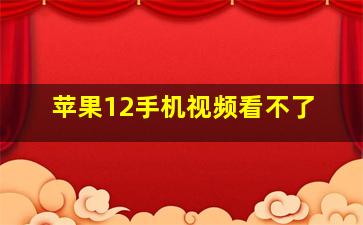 苹果12手机视频看不了