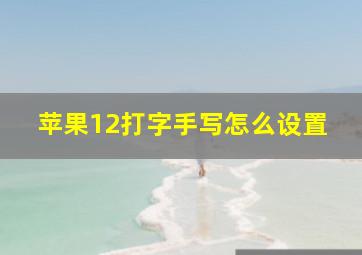 苹果12打字手写怎么设置