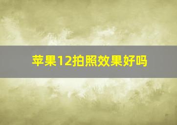 苹果12拍照效果好吗