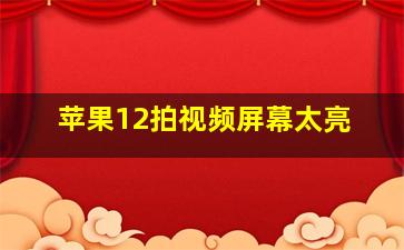 苹果12拍视频屏幕太亮