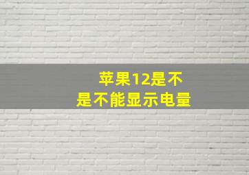 苹果12是不是不能显示电量