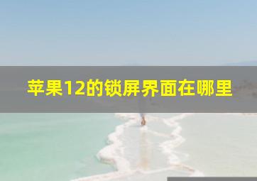 苹果12的锁屏界面在哪里