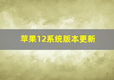 苹果12系统版本更新