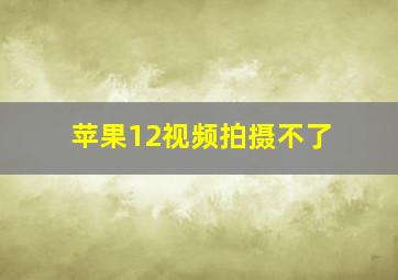 苹果12视频拍摄不了