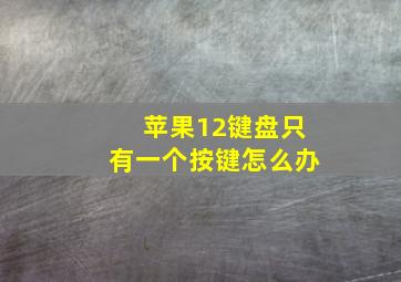 苹果12键盘只有一个按键怎么办