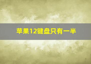 苹果12键盘只有一半