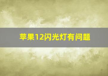 苹果12闪光灯有问题