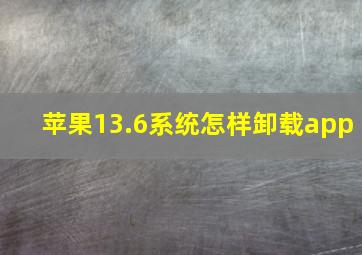 苹果13.6系统怎样卸载app