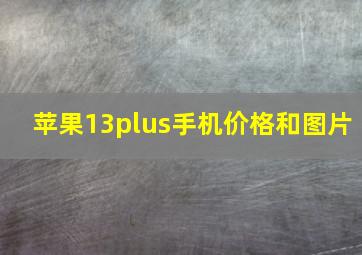 苹果13plus手机价格和图片