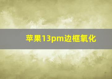 苹果13pm边框氧化