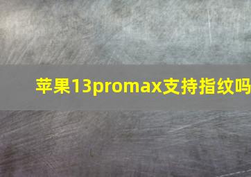 苹果13promax支持指纹吗