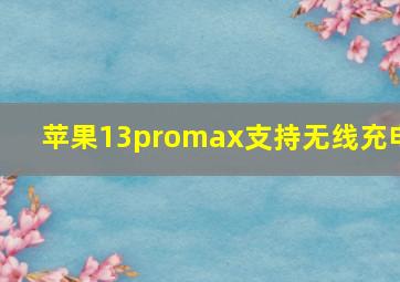 苹果13promax支持无线充电