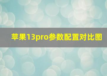 苹果13pro参数配置对比图