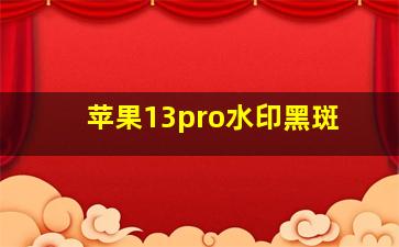 苹果13pro水印黑斑