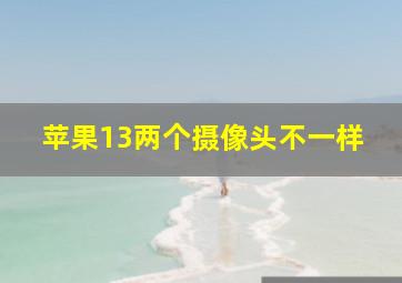 苹果13两个摄像头不一样