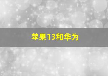 苹果13和华为