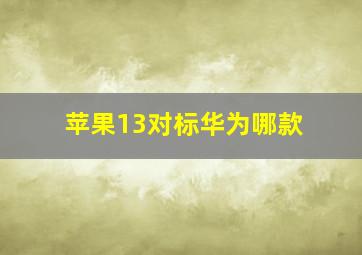 苹果13对标华为哪款