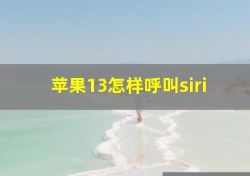 苹果13怎样呼叫siri