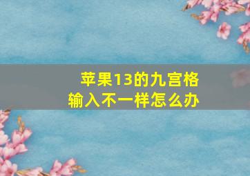 苹果13的九宫格输入不一样怎么办