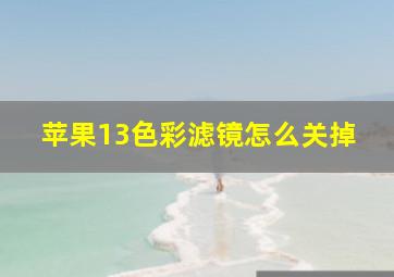 苹果13色彩滤镜怎么关掉