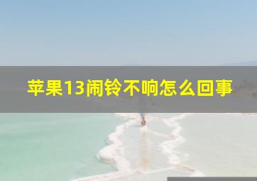 苹果13闹铃不响怎么回事