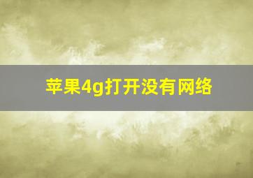 苹果4g打开没有网络