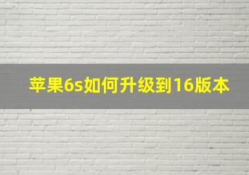 苹果6s如何升级到16版本