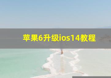 苹果6升级ios14教程