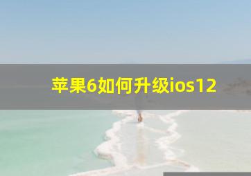 苹果6如何升级ios12