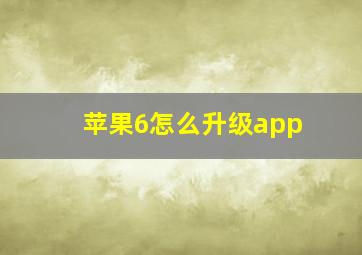 苹果6怎么升级app