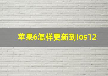 苹果6怎样更新到Ios12