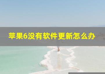 苹果6没有软件更新怎么办