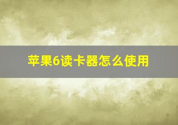 苹果6读卡器怎么使用