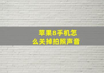 苹果8手机怎么关掉拍照声音